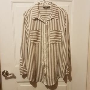 A.N.A. medium striped button-down top